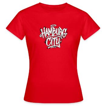 Hip Hop graffiti de la ville de Hambourg - T-shirt Femme - rouge - Devant - AI Model Female 172 dark (172cm)