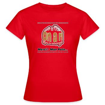 On a ri Merci Mon Pot Graphic - T-shirt Femme - rouge - Devant - AI Model Female 172 dark (172cm)