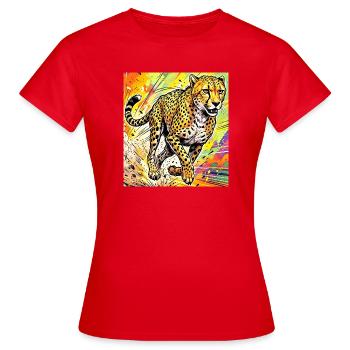 guépard - T-shirt Femme - rouge - Devant - AI Model Female 172 dark (172cm)