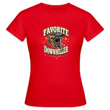 Cadeau préféré pour le VTT en pleine face en descente - T-shirt Femme - rouge - Devant - AI Model Female 172 dark (172cm)