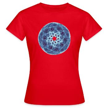 Chemins de lumière du vide – Attracteur étrange - T-shirt Femme - rouge - Devant - AI Model Female 172 dark (172cm)