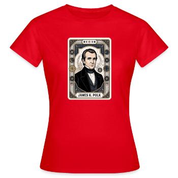 Cadre de tarot James K. Polk - T-shirt Femme - rouge - Devant - AI Model Female 172 dark (172cm)