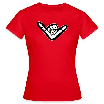Shaka Hand Graphique Surf Vibe - T-shirt Femme - rouge - Devant - AI Model Female 172 dark (172cm)