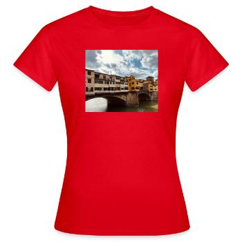 Immeubles colorés au bord de la rivière - T-shirt Femme - rouge - Devant - AI Model Female 172 dark (172cm)