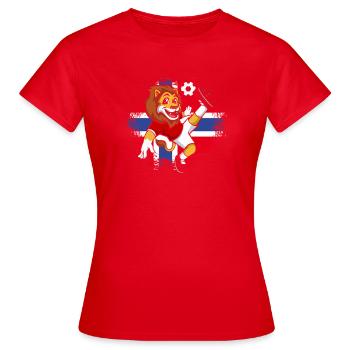Norvège Soccer Norge Fjords Scandinaves - T-shirt Femme - rouge - Devant - AI Model Female 172 dark (172cm)