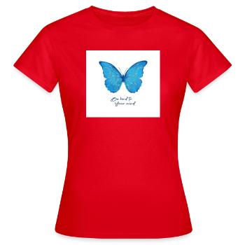Papillon Bleu Sois gentil avec le Fantôme - T-shirt Femme - rouge - Devant - AI Model Female 172 dark (172cm)