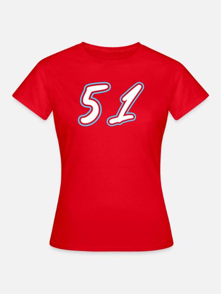 51 Zahl symbol - Frauen T-Shirt - Rot