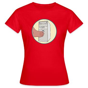 Technologie drôle pour PC rétro des années 90 avec pression à boutons et orteils - T-shirt Femme - rouge - Devant - AI Model Female 172 dark (172cm)