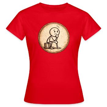 Sketch du Penseur Sépia - T-shirt Femme - rouge - Devant - AI Model Female 172 dark (172cm)