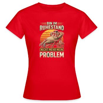 Ruhestand Walross Relax-Design - Frauen T-Shirt - Rot - Vorne - AI Model Female 172 dark (172cm)