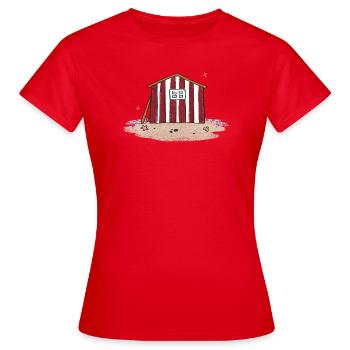 Maison de plage à bandes rouges - T-shirt Femme - rouge - Devant - AI Model Female 172 dark (172cm)