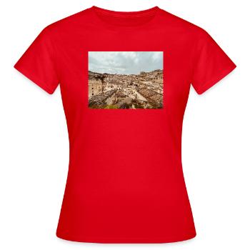 Villes labyrinthiques de pierres - T-shirt Femme - rouge - Devant - AI Model Female 172 dark (172cm)
