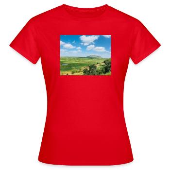 Paysage steppe avec un lac - T-shirt Femme - rouge - Devant - AI Model Female 172 dark (172cm)
