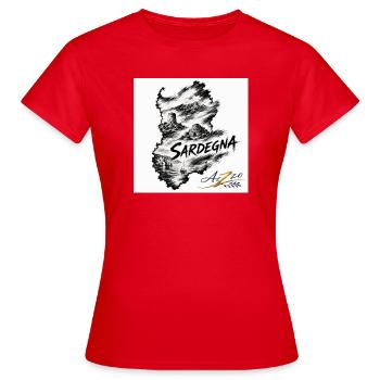 Azzo Sardegna  - Frauen T-Shirt - Rot - Vorne - AI Model Female 172 dark (172cm)