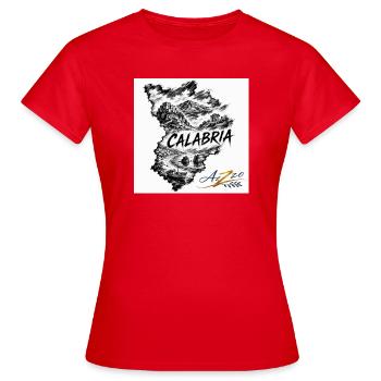 Azzo Calabria Skizzenkarte  - Frauen T-Shirt - Rot - Vorne - AI Model Female 172 dark (172cm)