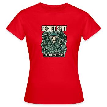 Endroit secret de cueillette de champignons, pas de goupilles tombées - T-shirt Femme - rouge - Devant - AI Model Female 172 dark (172cm)