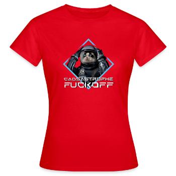 Gdasastrophe avec mon chat Zora - T-shirt Femme - rouge - Devant - AI Model Female 172 dark (172cm)