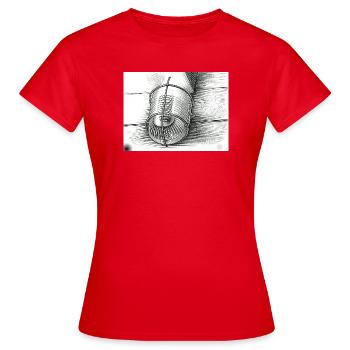 Croquis en seau en noir et blanc - T-shirt Femme - rouge - Devant - AI Model Female 172 dark (172cm)