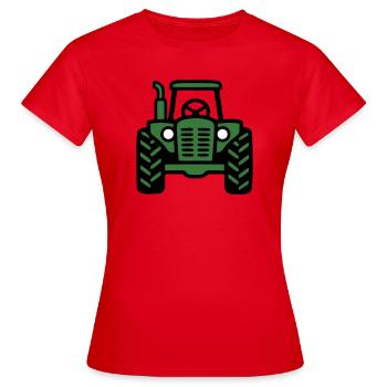 Logo de vue frontale du tracteur - T-shirt Femme - rouge - Devant - AI Model Female 172 dark (172cm)