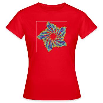Fleur orbitale – Attracteur étrange - T-shirt Femme - rouge - Devant - AI Model Female 172 dark (172cm)