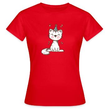 Fête des chats en style pastel - T-shirt Femme - rouge - Devant - AI Model Female 172 dark (172cm)