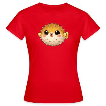 Poisson-globe - T-shirt Femme - rouge - Devant - AI Model Female 172 dark (172cm)