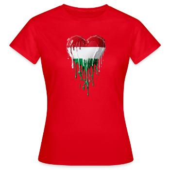 Cœur avec drapeau hongrois - T-shirt Femme - rouge - Devant - AI Model Female 172 dark (172cm)