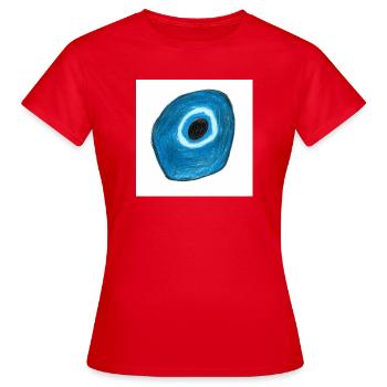 Œil bleu en forme de cercle - T-shirt Femme - rouge - Devant - AI Model Female 172 dark (172cm)