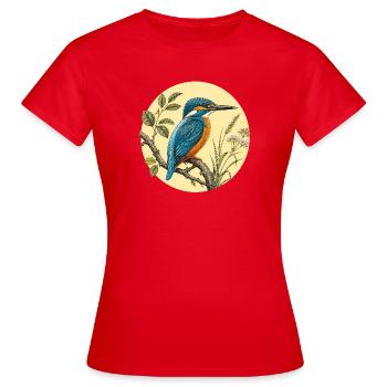 Martin-pêcheur botanique vintage - T-shirt Femme - rouge - Devant - AI Model Female 172 dark (172cm)