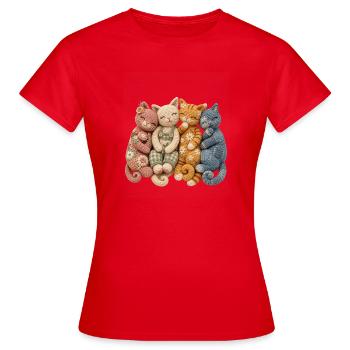 Cadeau Crochet pour les Amateurs de Chats - T-shirt Femme - rouge - Devant - AI Model Female 172 dark (172cm)