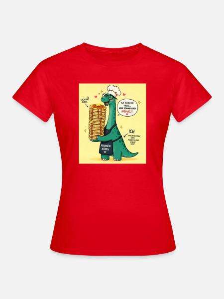 PfannenKönig Dino Pancake - Frauen T-Shirt - Rot
