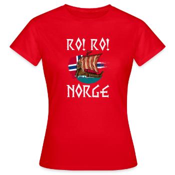 Norvège des fjords Norge Navire scandinave ro-viking - T-shirt Femme - rouge - Devant - AI Model Female 172 dark (172cm)