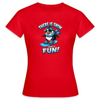 Dicton des sports d’hiver Penguin Snowboard - T-shirt Femme - rouge - Devant - AI Model Female 172 dark (172cm)