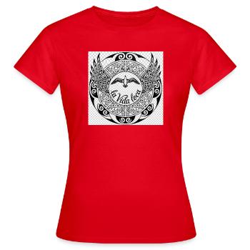 LaVida Loca Wing Kreis Tattoo - Frauen T-Shirt - Rot - Vorne - AI Model Female 172 dark (172cm)