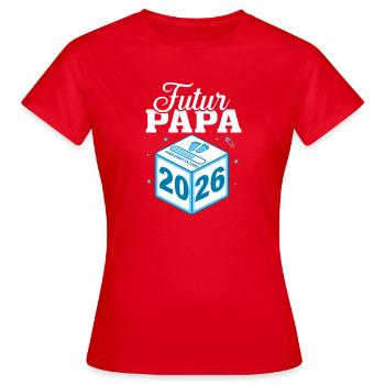 Futur Papa 2026 Chargement En Cours Cadeau - T-shirt Femme - rouge - Devant - AI Model Female 172 dark (172cm)