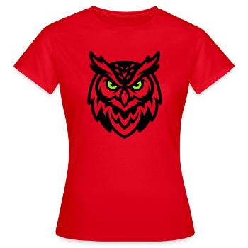 Mascotte hibou Logo E Sport - T-shirt Femme - rouge - Devant - AI Model Female 172 dark (172cm)