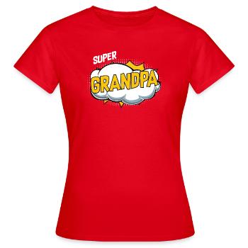 Motif de bande dessinée Super Grandpa - T-shirt Femme - rouge - Devant - AI Model Female 172 dark (172cm)