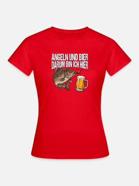 Karpfen Angeln Und Bier - Frauen T-Shirt - Rot