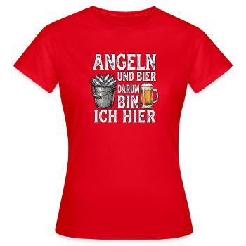 Hering Angeln Und Bier - Frauen T-Shirt - Rot - Vorne - AI Model Female 172 dark (172cm)