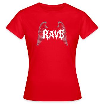 Logo Rave Wings Gothic - T-shirt Femme - rouge - Devant - AI Model Female 172 dark (172cm)