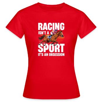 La course n’est pas un sport, c’est une obsession - T-shirt Femme - rouge - Devant - AI Model Female 172 dark (172cm)