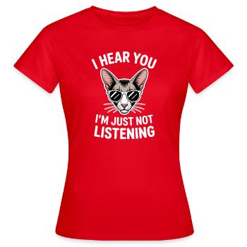 Dictons cadeaux de chats à poil court oriental - T-shirt Femme - rouge - Devant - AI Model Female 172 dark (172cm)