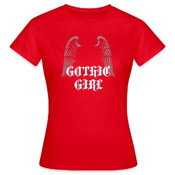 Fille gothique ailée - T-shirt Femme - rouge - Devant - AI Model Female 172 dark (172cm)