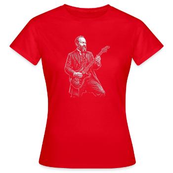 James A Guitar - T-shirt Femme - rouge - Devant - AI Model Female 172 dark (172cm)