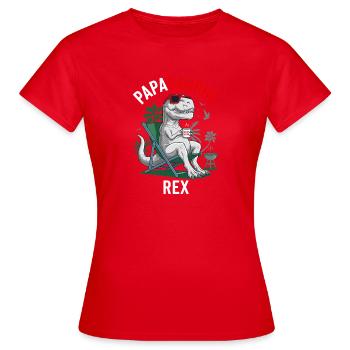 Papasaurus Rex Humor Father's Day Barbecue - Women's T-Shirt - red - Front - AI Model Female 172 dark (172cm)