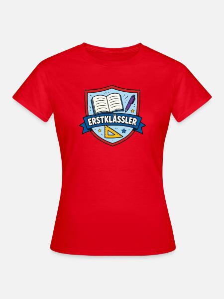 Erstklässler Lernheld Schild - Frauen T-Shirt - Rot