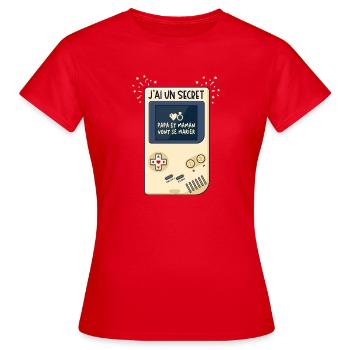 Annonce Mariage Papa Maman Secret Style Rétro - T-shirt Femme - rouge - Devant - AI Model Female 172 dark (172cm)