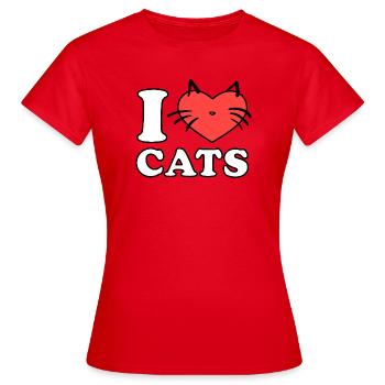 Logo du cœur de J’adore les chats - T-shirt Femme - rouge - Devant - AI Model Female 172 dark (172cm)