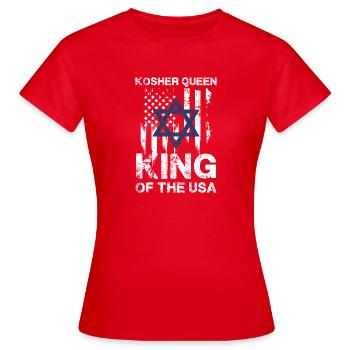 Reine casher King Of The USA Flag Star - T-shirt Femme - rouge - Devant - AI Model Female 172 dark (172cm)