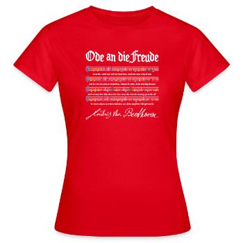 Ode to Joy - Women's T-Shirt - red - Front - AI Model Female 172 dark (172cm)